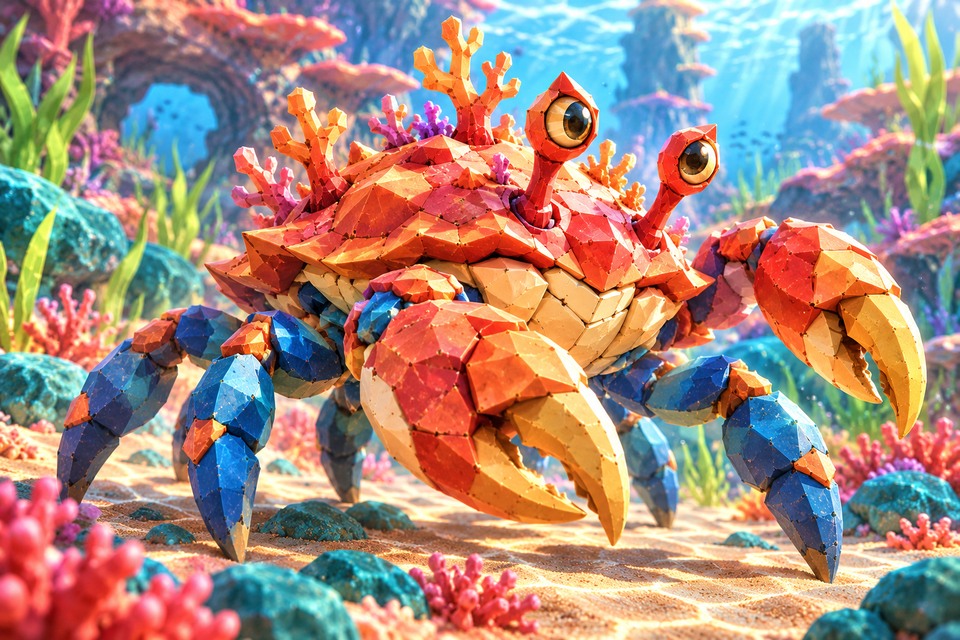 Coralclaw in an illustrated alien habitat from the Intergalactic Zoo game